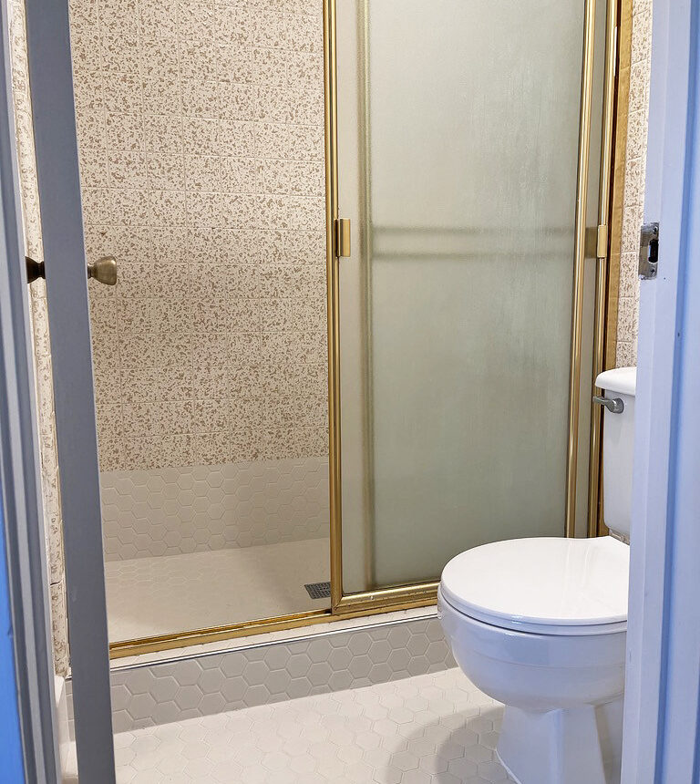 Bathroom remodeling, shower base replace, tile installation AFTER1