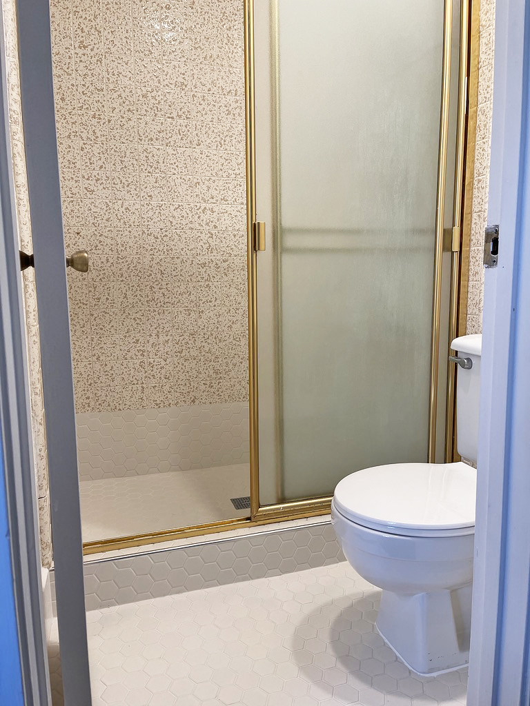 Bathroom remodeling, shower base replace, tile installation AFTER1